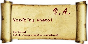 Vozáry Anatol névjegykártya